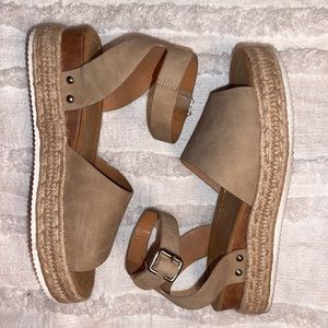 Tan Platform Sandals